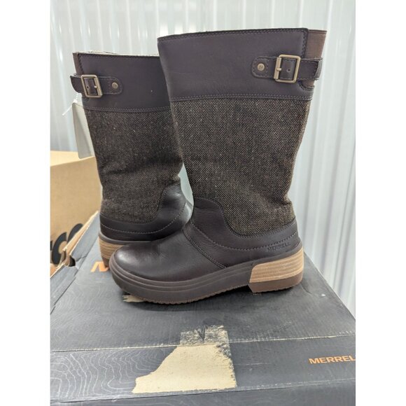 Merrell Haven Tall Buckle WP Boots Womens Bracken Wool/Polyester Upper Waterproo - Picture 2 of 7